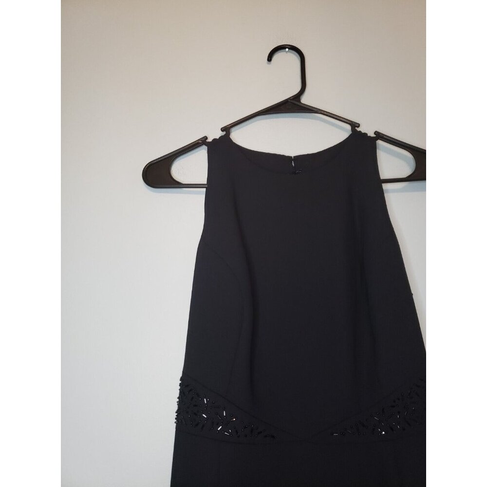 Liz Claiborne Night Womens 4 Formal Dress Black Sleeveless Beaded Maxi Open Back - Picture 4 of 9